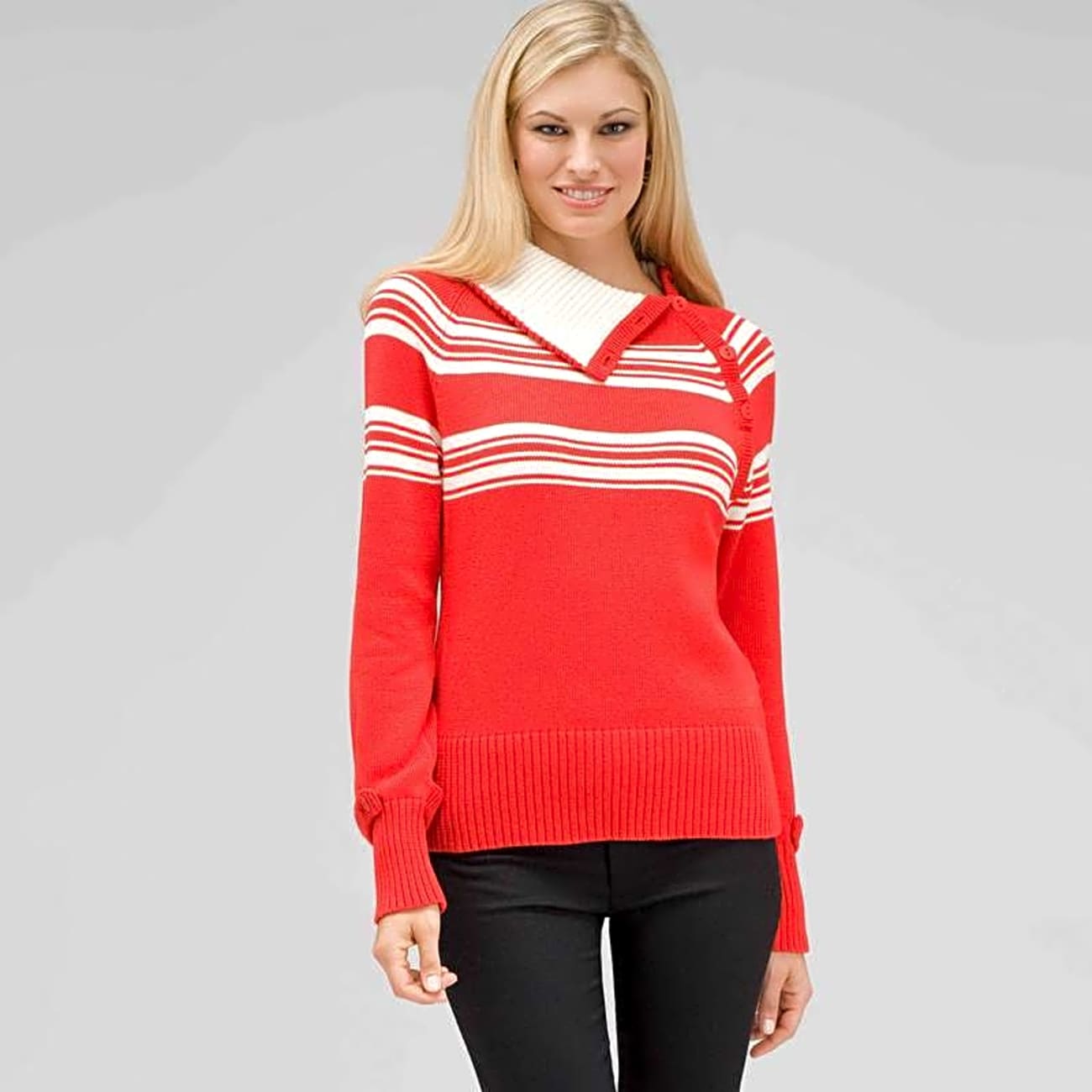 Long Sleeve Raglan Button Out Turtle Neck
