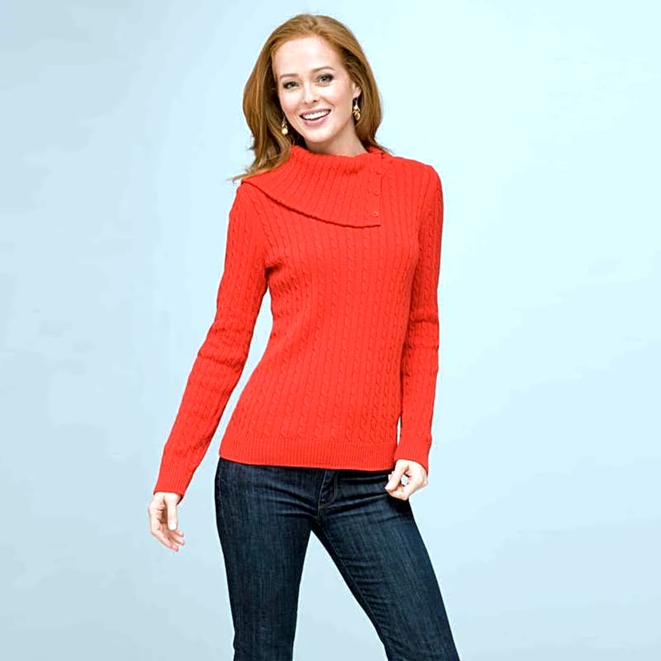 Long Sleeve Button Out Turtle Neck