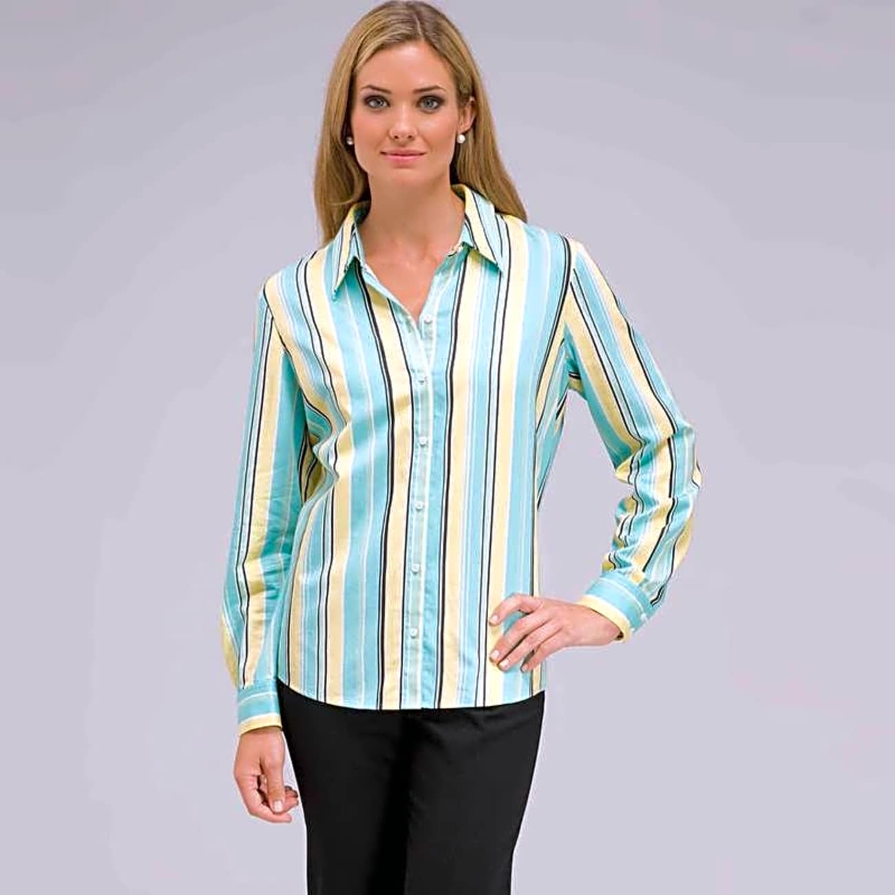 Long Sleeve Striped Button Down