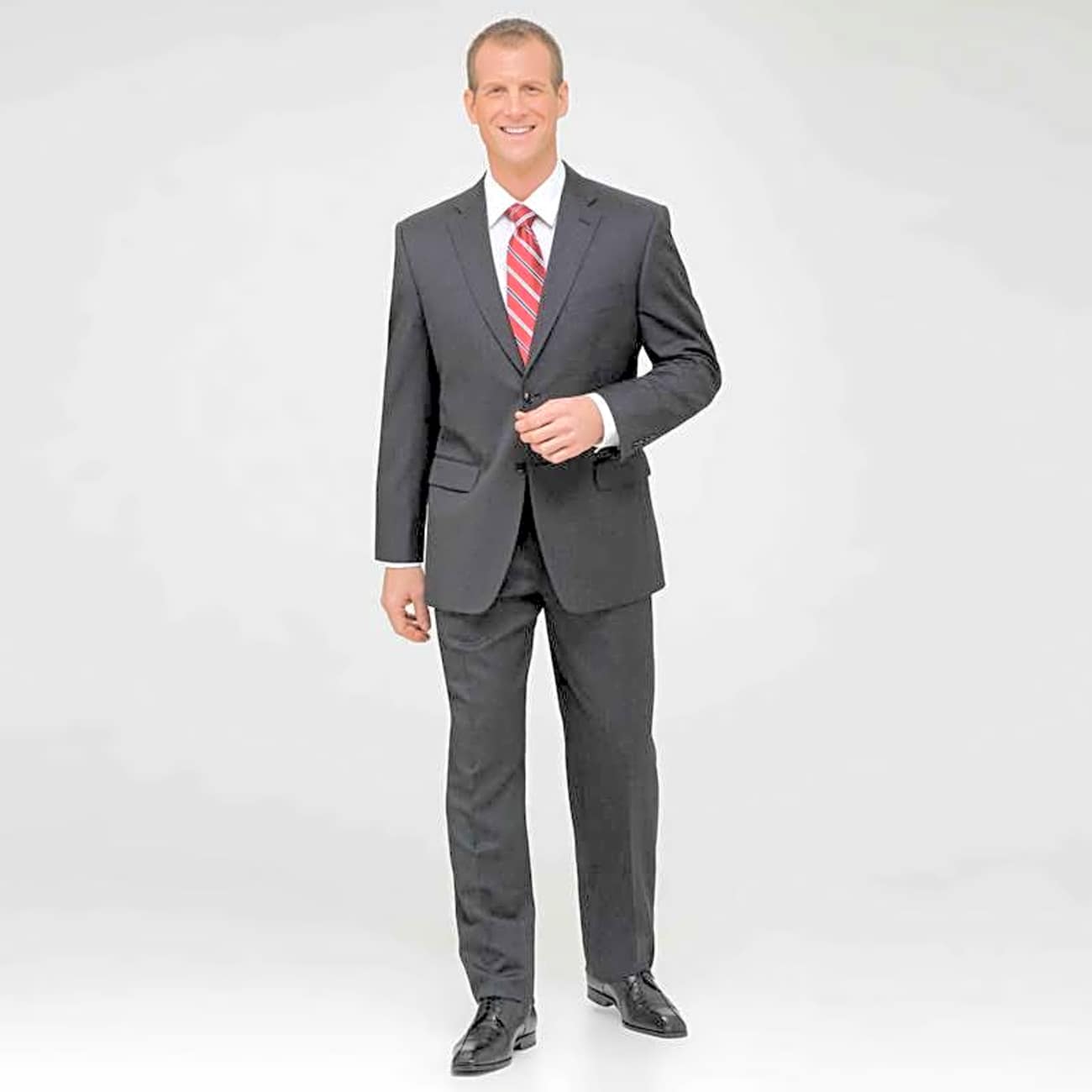 Charcoal Single Pleat Wool Suit