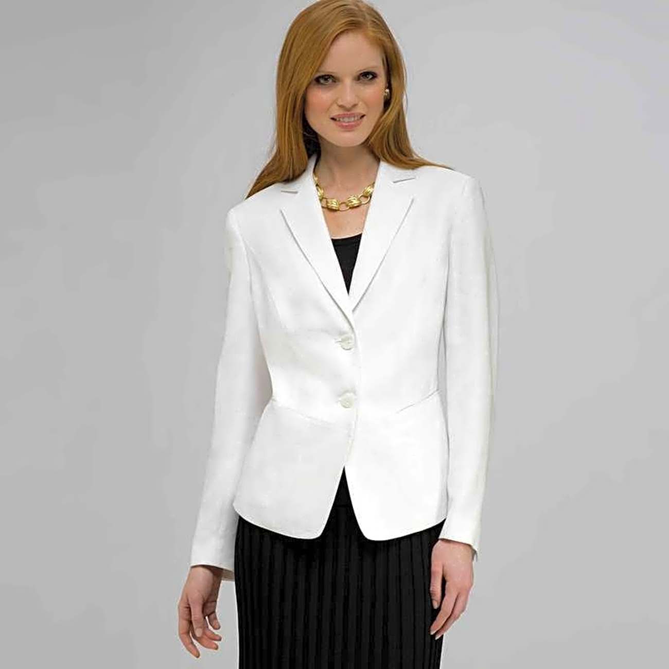 Two Button Notch Collar Jacket.