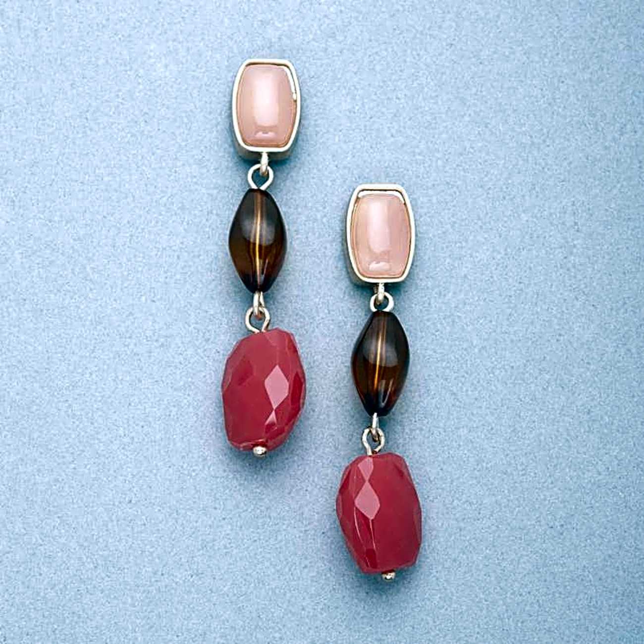 Pink Quartz Dangle Earring