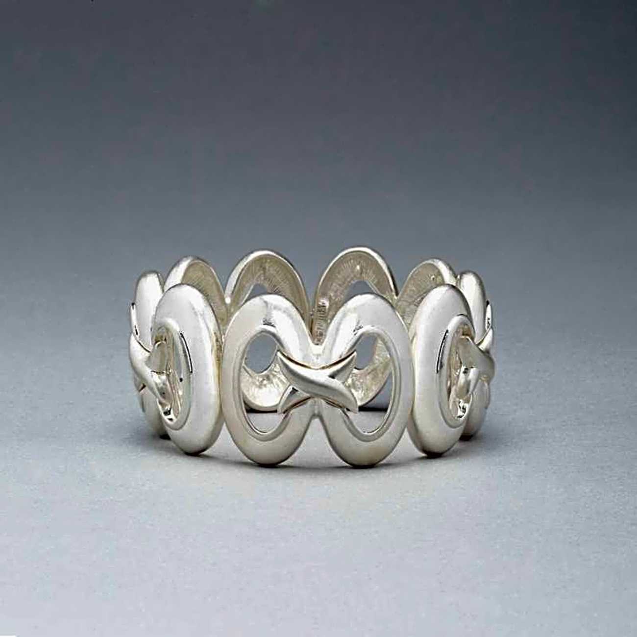 Infinity Stretch Worn Silver Bracelet